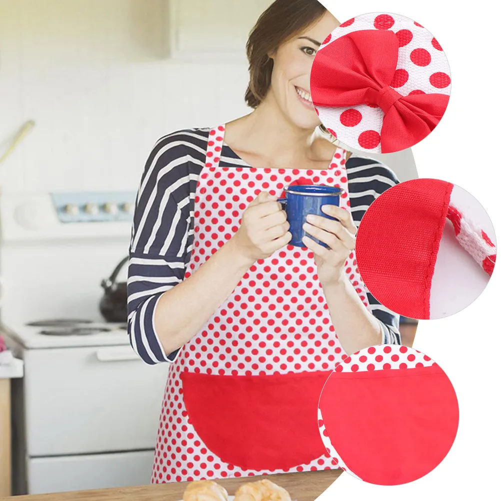 2Pcs Dot Pattern Canvas Aprons Cooking Aprons for Kitchen Multifunctional Washable Cooking Protectors for Women Men Gift