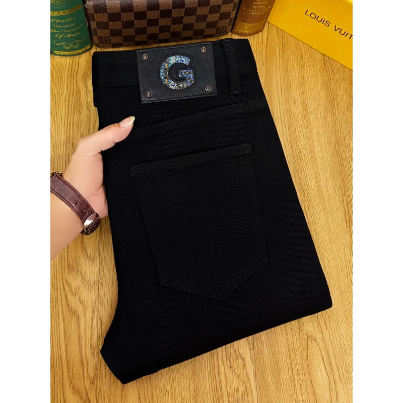 

Легкие роскошные черные джинсы мужские, новая тенденция мужской одежды осень 2020, модные, простые, эластичные брюки