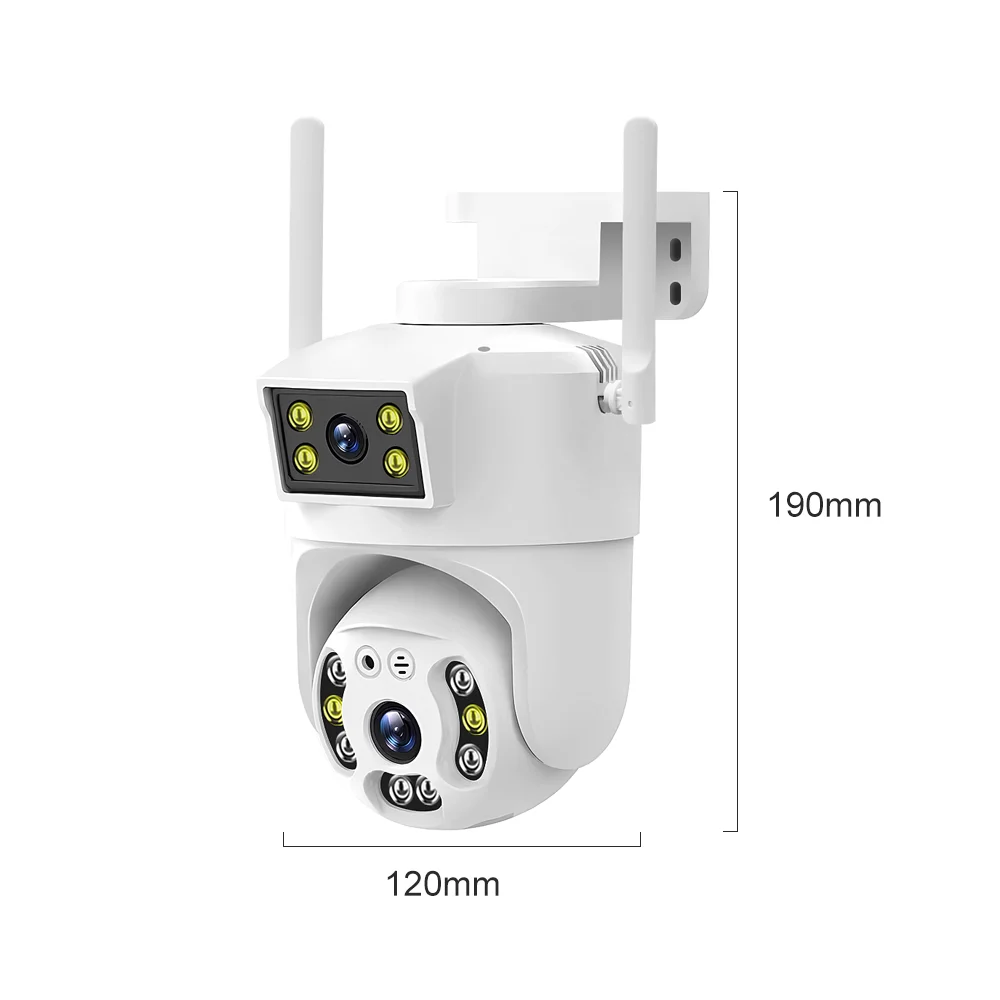 V380 4MP IP Security Camera WiFi Surveillance CCTV Camera Dual-Lens Night Vision IP66 Outdoor Wireless Camera