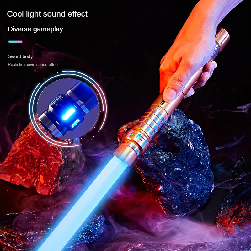 ألعاب السيف بالليزر RGB المعدنية الخفيفة من Light Saber بعدد 7 ألوان مختلفة من أدوات الصوت للأطفال ألعاب السيف الليزري Jedi هدية السيف الليزري