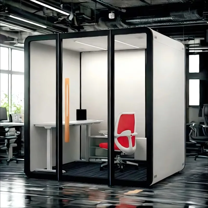 Office Soundproof Booth for Meetings, Portable Acoustic Booth for Open Plan Workspaces, Privacy Phone Call Recording Booth