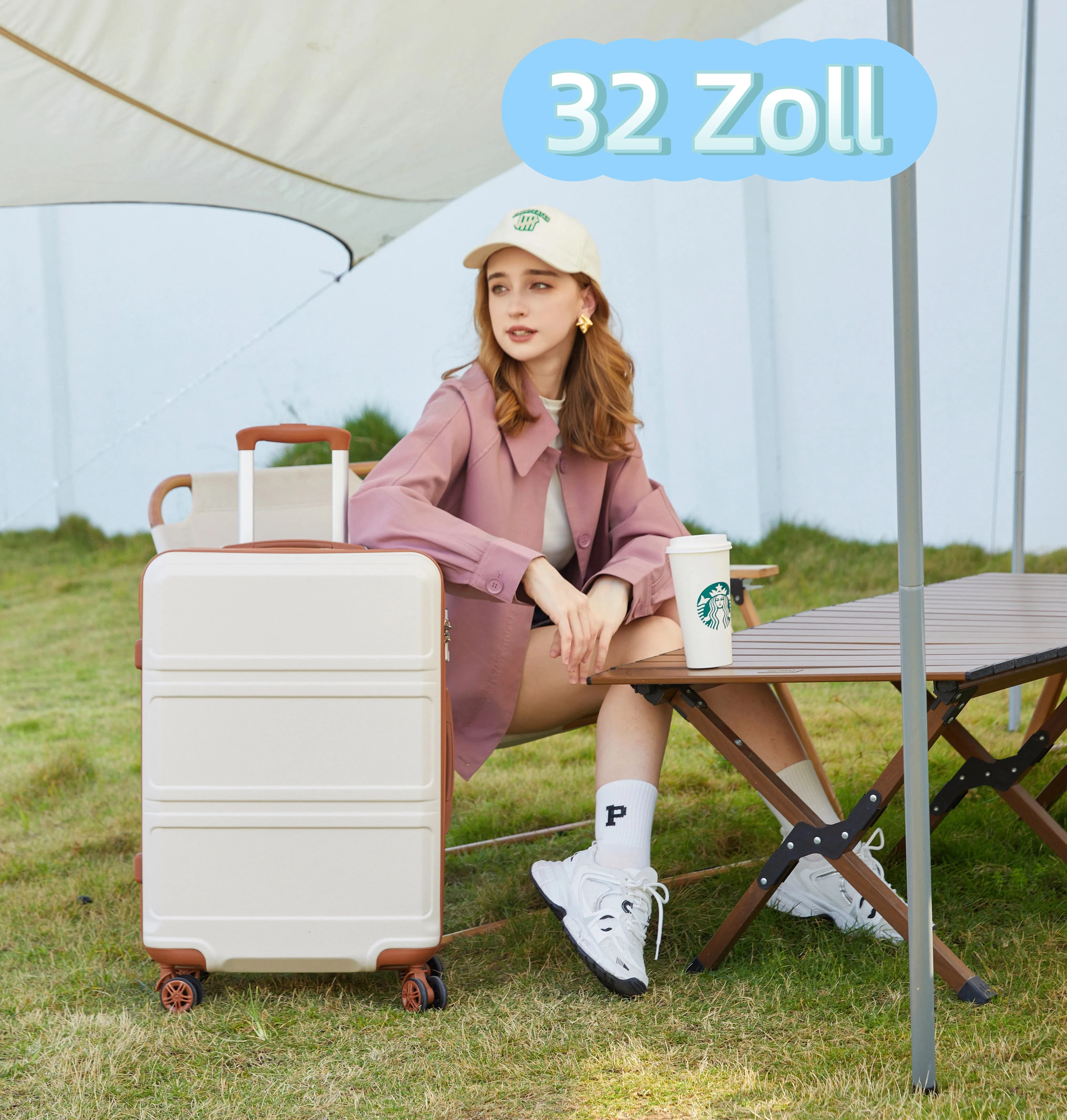 Étui rigide KONO de 32 pouces, chariots légers ABS + PC avec double roues, serrure TSA, valise (S/M/