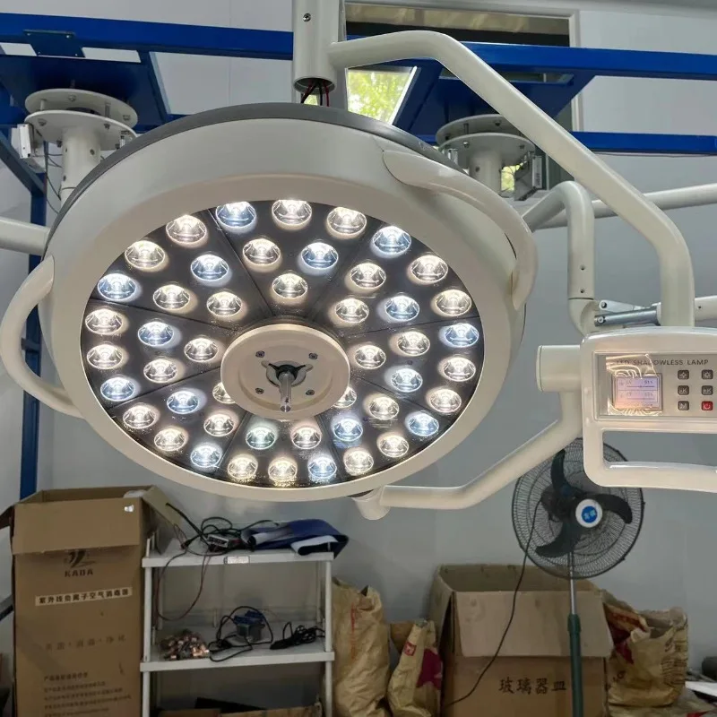 Double Head Ceiling Mounted Surgical Lamp Shadowless LED Operating Light With Optional Camera