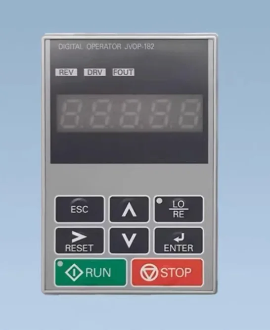 Inverter 1000 series ope-ration pa-nel JVOP-180/JVOP-182 Chinese and English LCD display