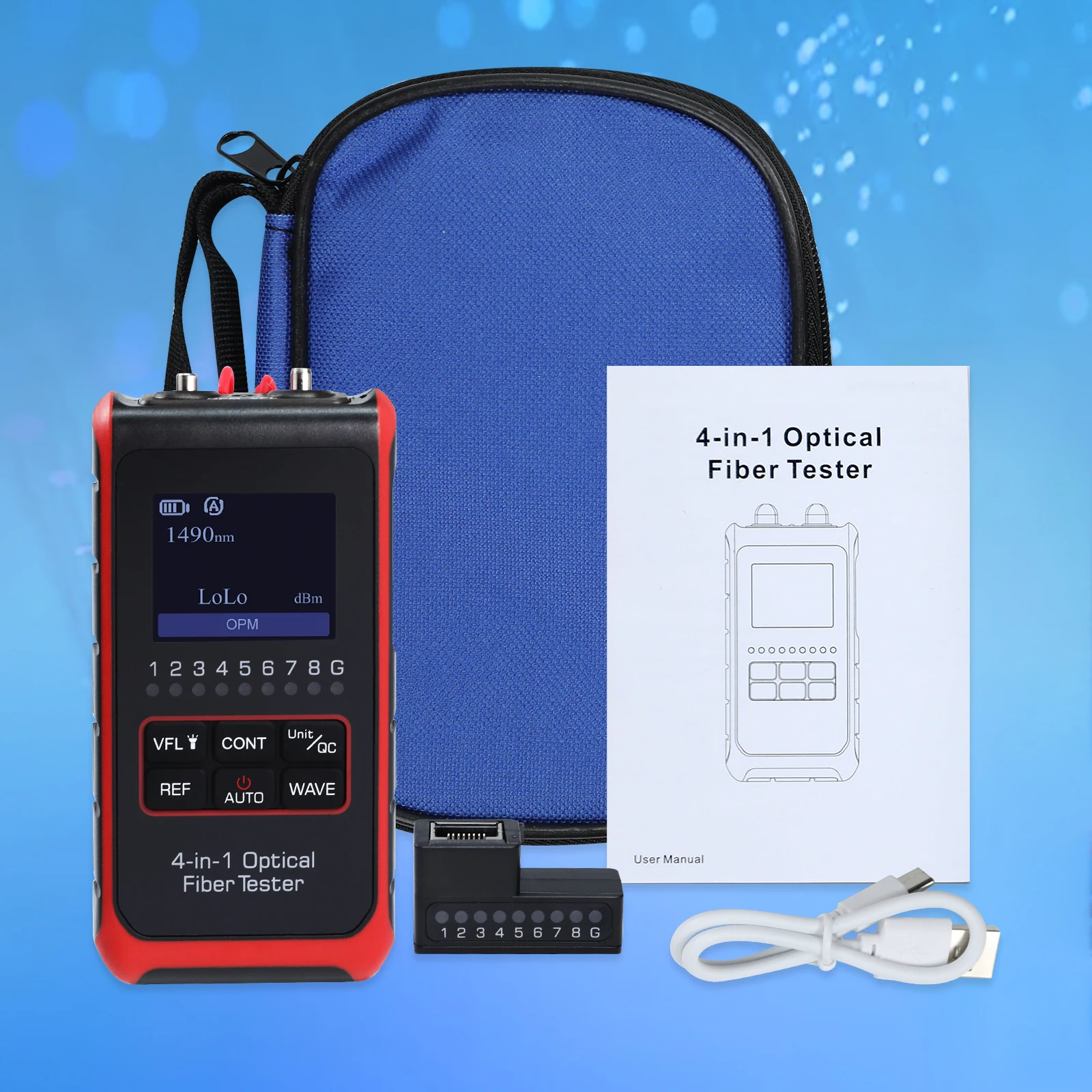 Mini Digital Fiber Power Meter VFL Reference FC SC ST Fault Locator Color High Definition LCD Cable Network Tester Tool
