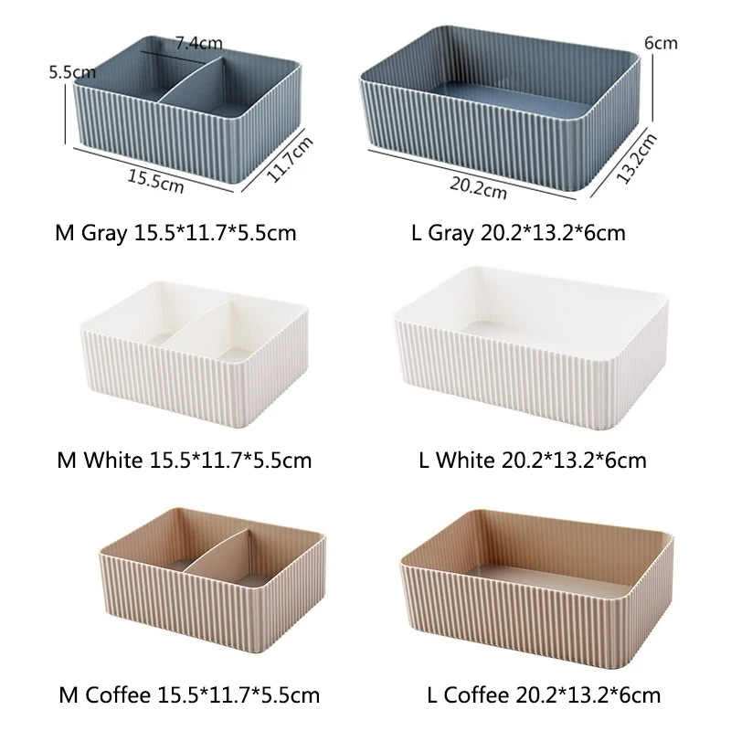 Home Storage Container Plastic Grid Desktop Sundries Storage Box Makeup Organizer Cosmetic Closet Bin Office Bathroom Home Use