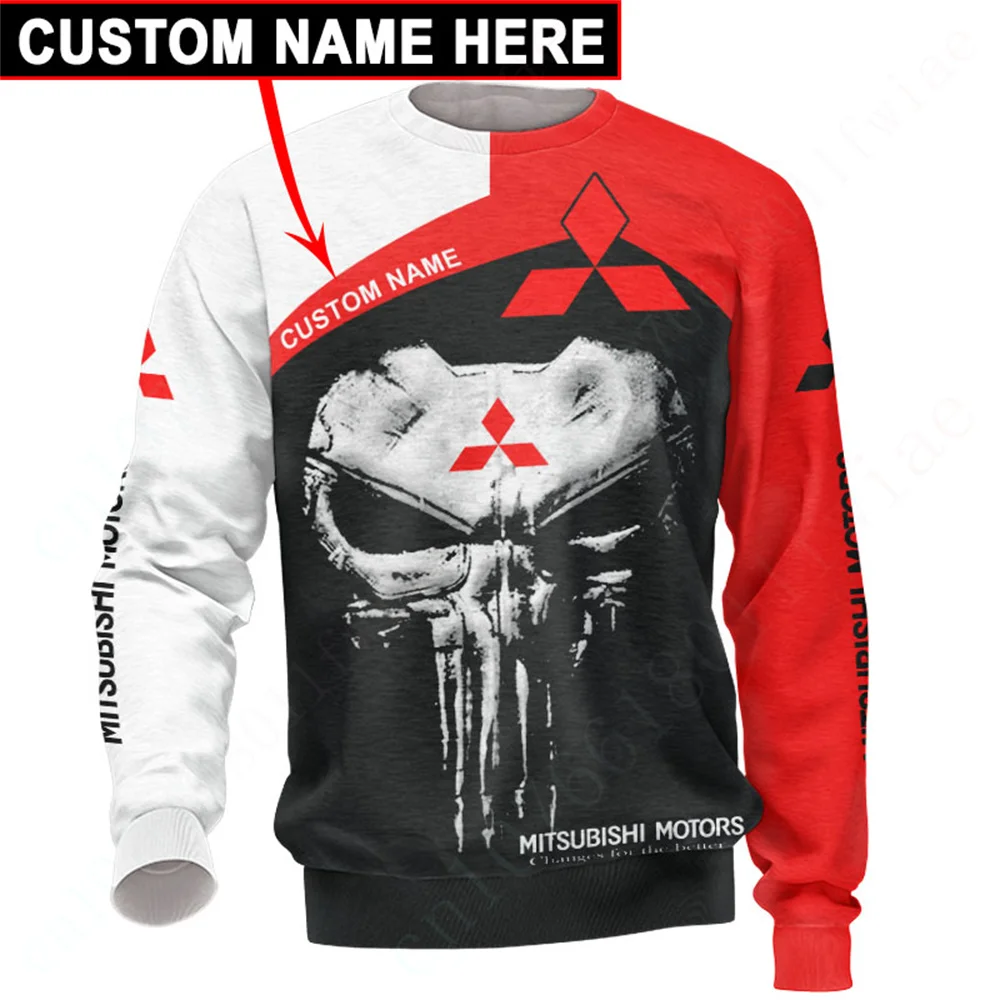 Mitsubishi Anime T Shirt For Men Women Unisex Clothing Casual T-shirts Top Quick Drying O Neck Long Sleeve Harajuku Sweatshirt