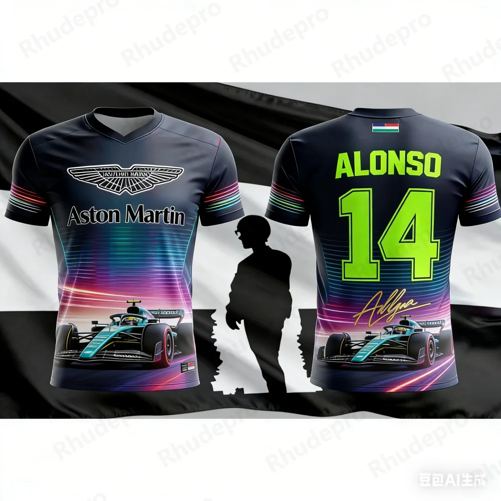

Aston Martin 2026 T-shirt Racing Team Training Quick Dry Motorcycle Jersey Fernando Alonso 14 Racing Men Tshirt Camisas