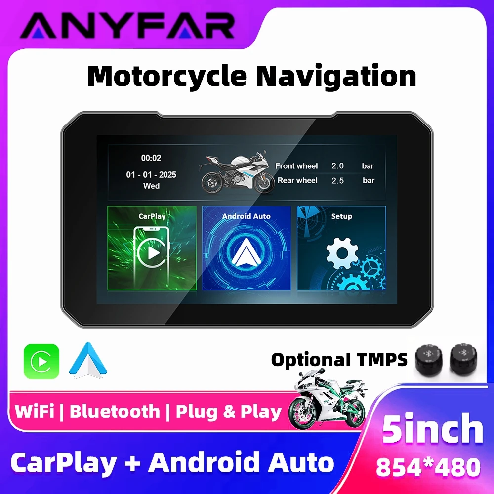 �y�Z�[�����zANYFAR ���C�����XCarPlay Moto Android Auto 5.0�C���` �|�[�^�u���f�W�^��GPS ���g�i�r�Q�[�V���� �I�[�g�o�C �_�b�V���{�[�h�f�B�X�v���C��� TPMS