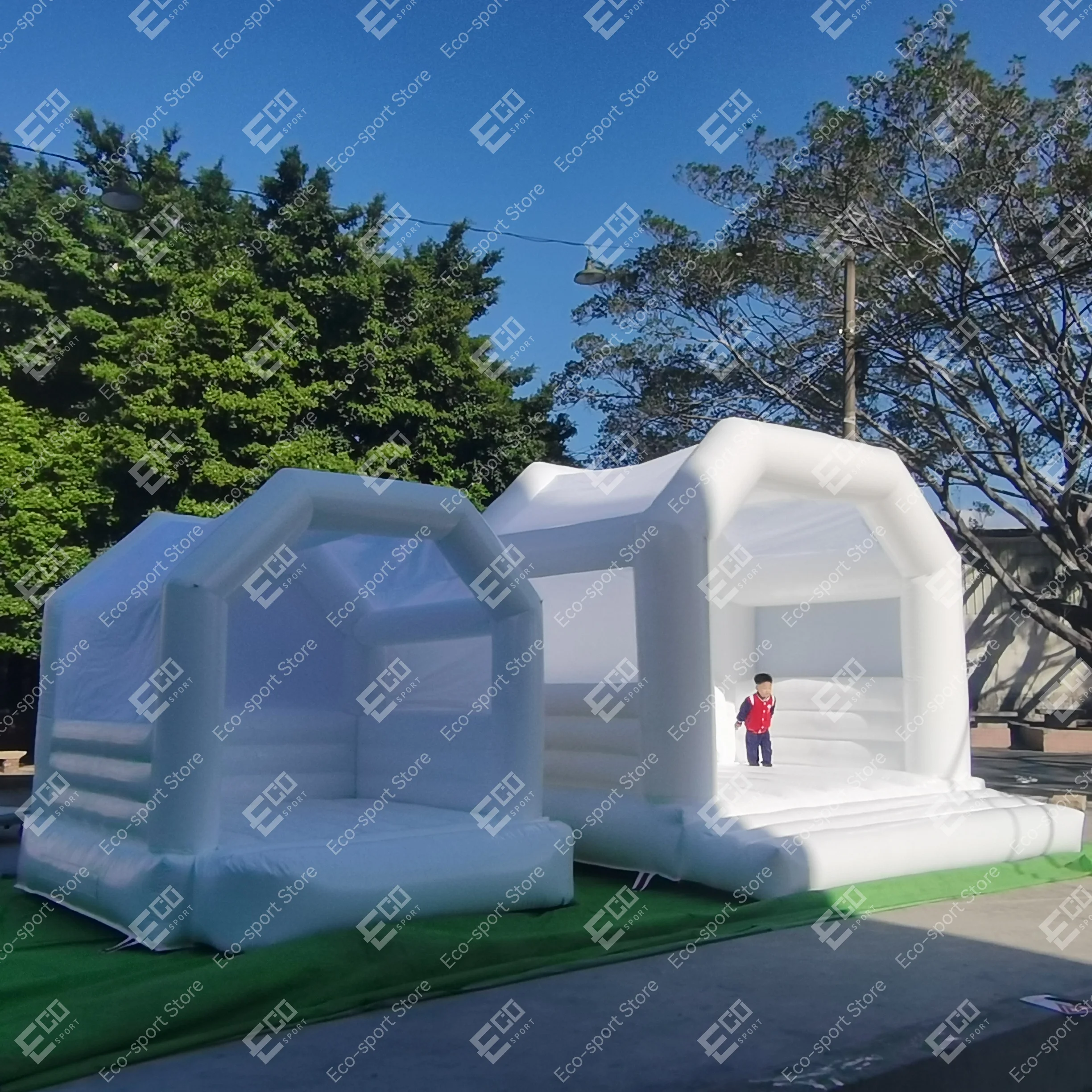 

Free shipping Outdoor Colorful Pink Inflatable White Bounce Castle House Wedding Bouncer with Blower