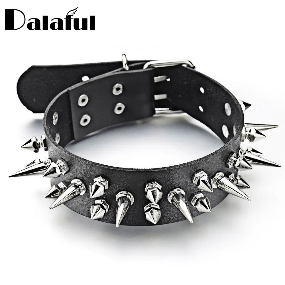 Punk Spike Rivets Stud Choker Necklace PU Leather Rock Gothic Chokers Collar Goth Harajuku Anime Girl Sexy Jewelry X636c