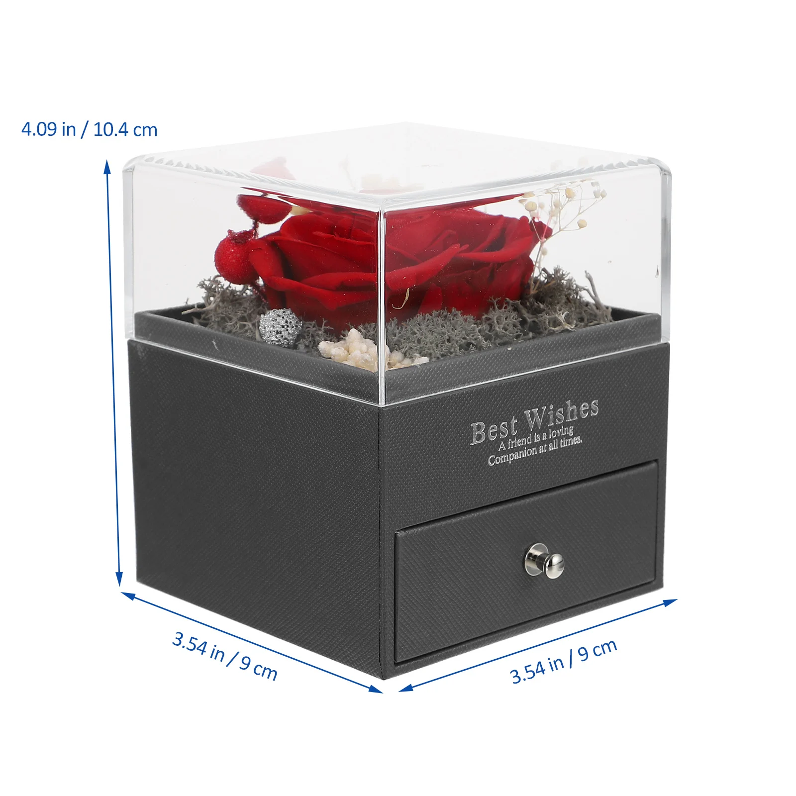

Eternal Flower Gift Box Red Rose Jewelry Box for Wedding Bridal Shower Anniversary Valentines Day Present Keeps Jewelry