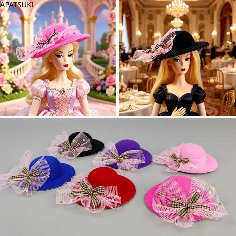 Colorful Formal Hats 1/6 Miniature Doll Accessories Headwear Hairwear Bow Top Hat for 11.5