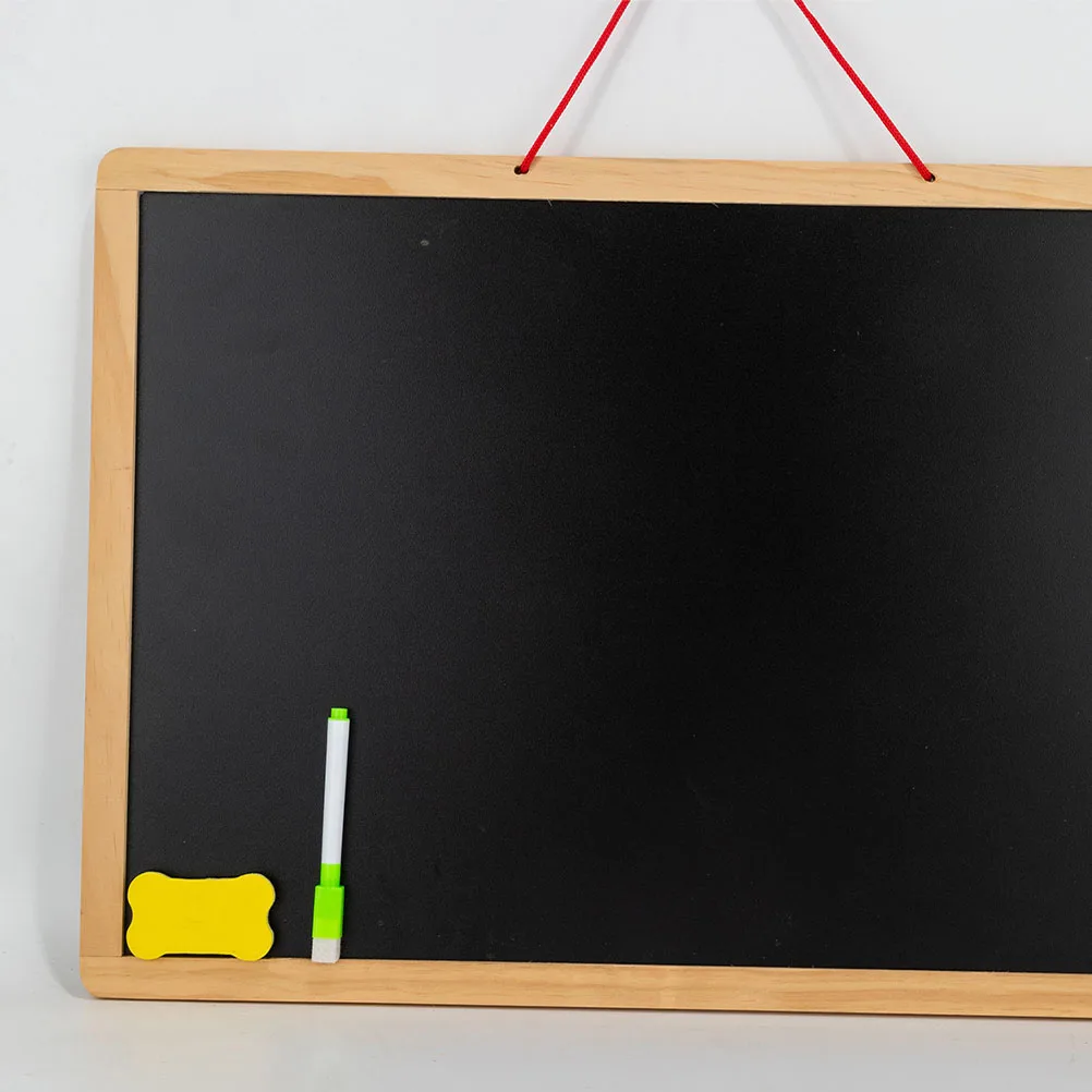 

Black White Magnetic Plate Message Board Hanging Ornaments Wear Resistant Chalkboard Wooden Small Double Sided Display Notice