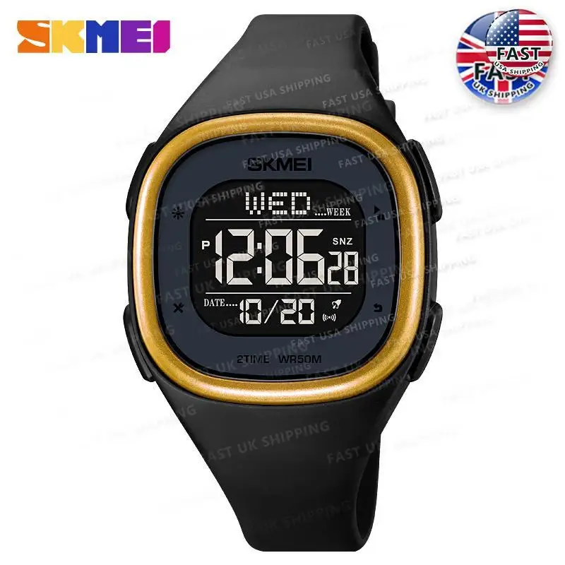 

Мужские мужские цифровые часы Date Week 2 Time Display El Light 50 м водонепроницаемые электронные часы для мужчин Relogios Masculino