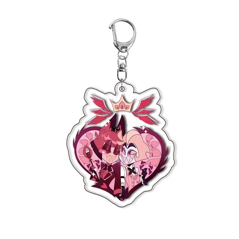 Cartoon Anime Keychain Hazbin Hotel Charlie Morningstar Vox Acrylic Keychain Bag Pendant Decoration Accessories Key Ring Gift