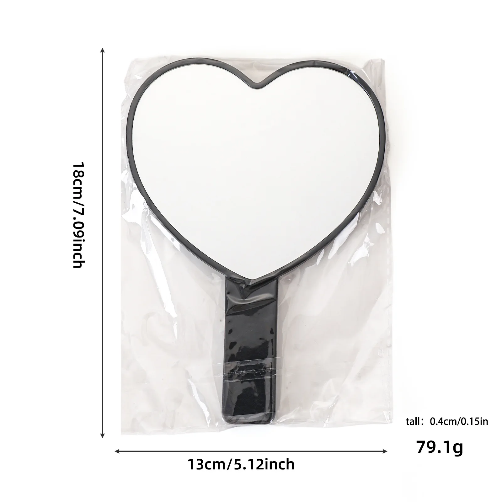 مرآة زينة محمولة على شكل قلب عالية الوضوح مع مقبض، مرآة يدوية محمولة لصالونات السبا، مرايا مدمجة #4