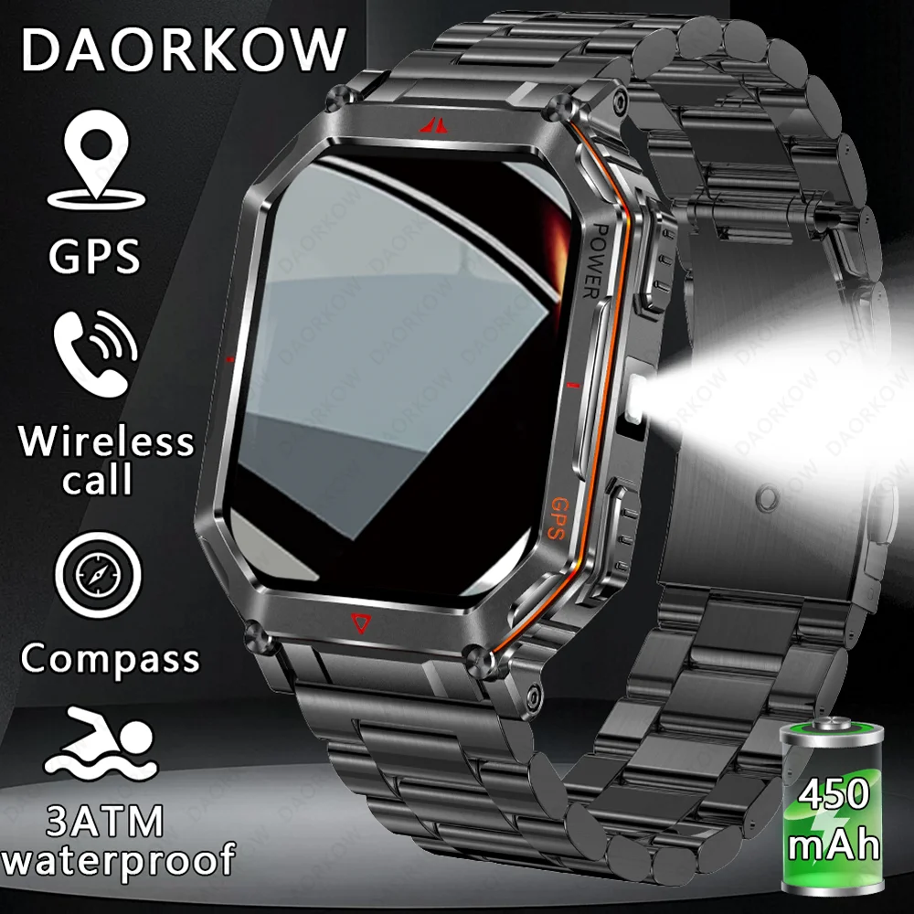 Мужские часы 2025 имеет 2,01-дюймовый TFT-экран с разрешением 240 x 296 и подключением Bluetooth 5.3 для умных звонков Android iOS.