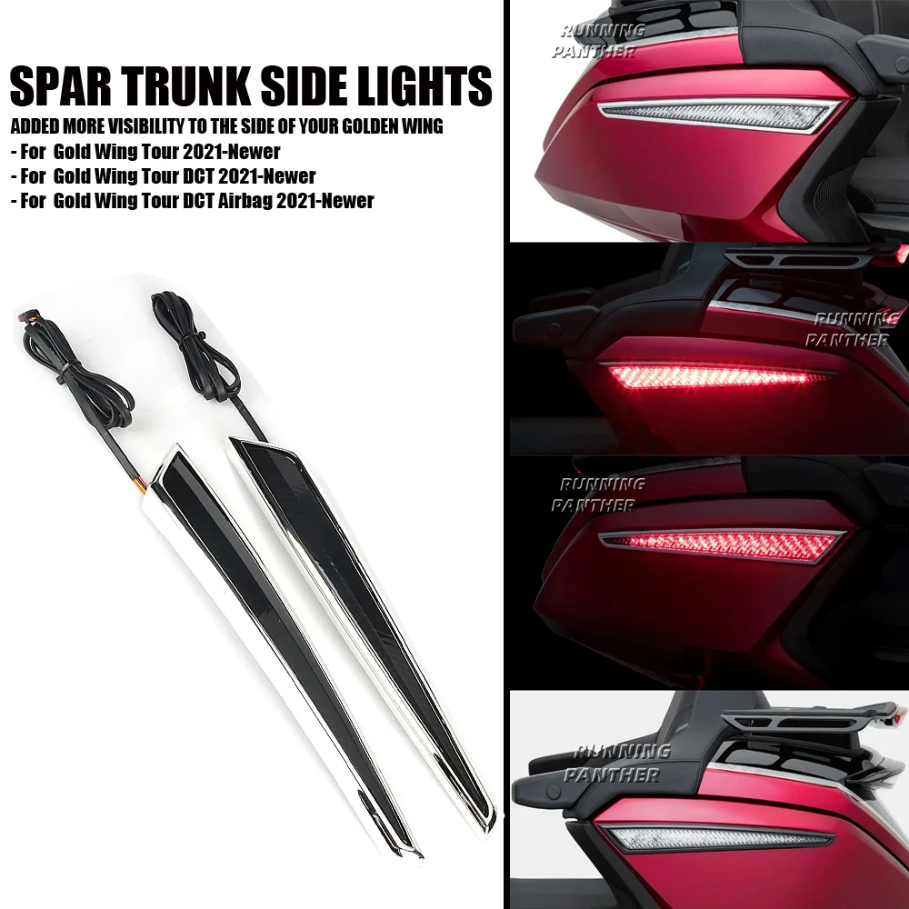 Motorcycle Top Spar Box Trunk Side Light Decorative LED Light Lamp For Honda Gold Wing GL1800 Tour DCT Airbag 2021-2023