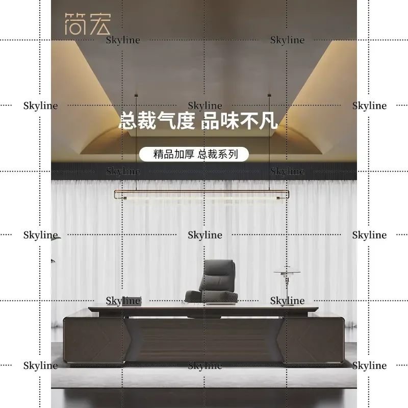 Modern Light Luxury Executive Desk and Chair Set Simple High End Office Furniture for Manager President Large Workstation
