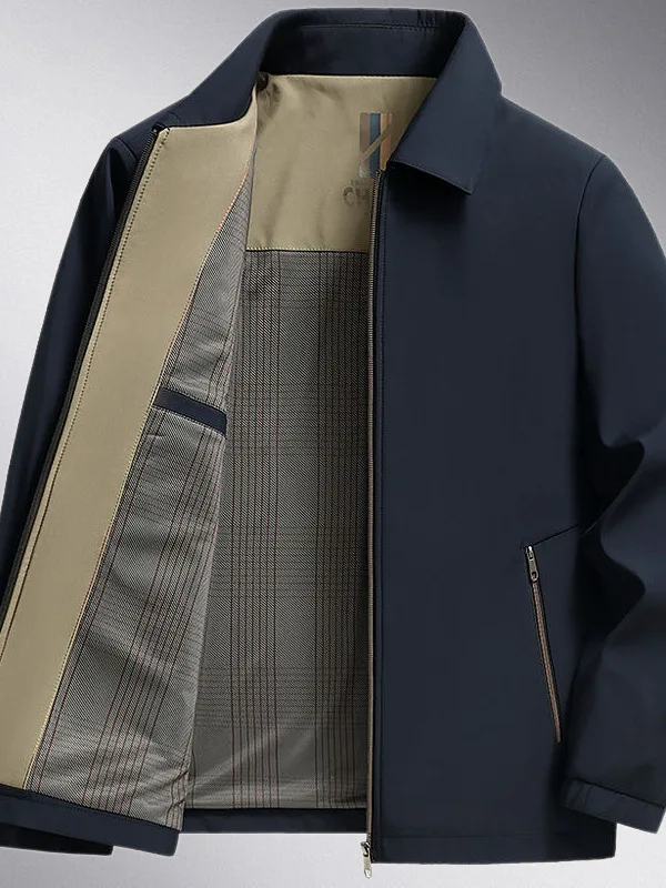 

Мужское куртка среднего возраста с воротником-стойкой, облегающее легкое весенне-осеннее длинное пальто Sve Dad andpa Sle, повседневное модное пальто