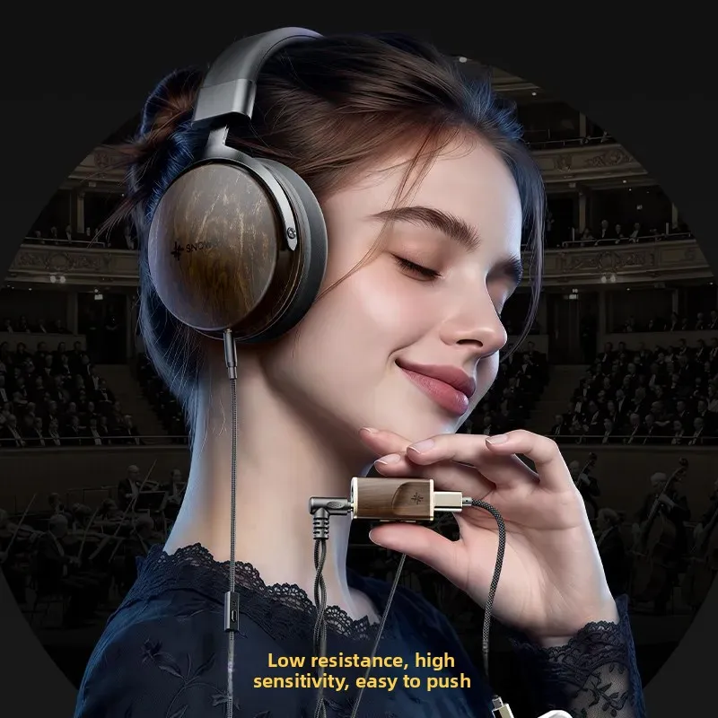 FiiO SNOWSKY NATURE Over‑Ear Wired Headphone Wooden Cavity Hi‑Fi Dynamic Headset For Audiophile Pleasant Desktop Music Hear