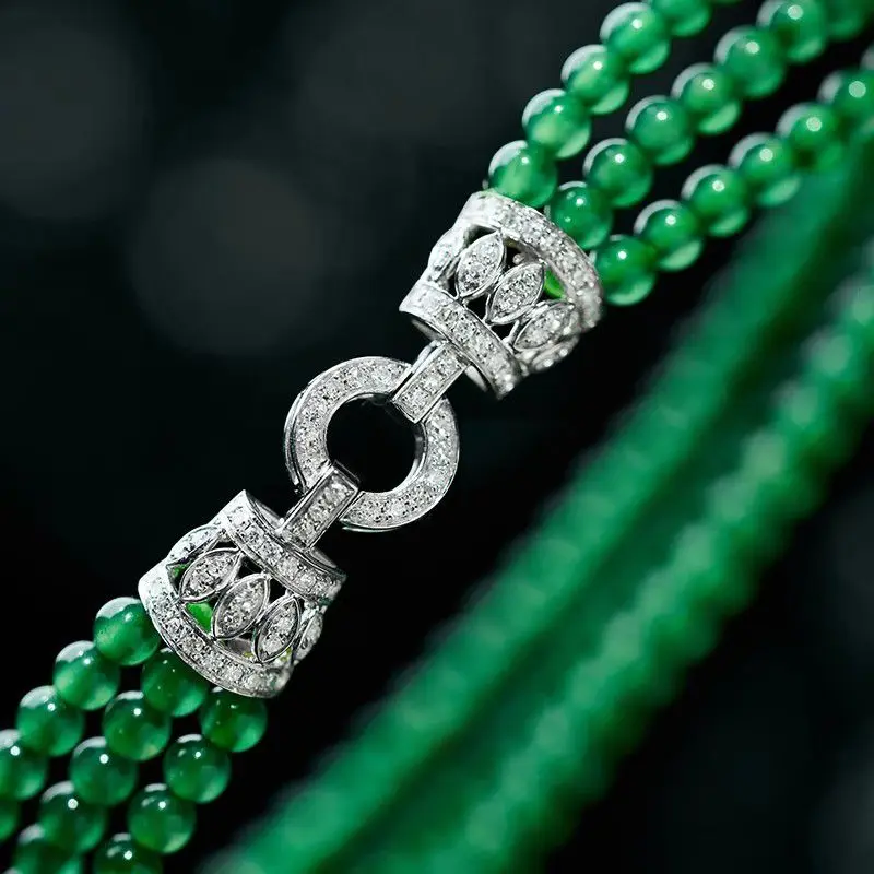 Circle Double-ring Connection Buckle Plated Full Diamond Universal Extension Chain Practical Buckle Sweater Chain  Hand String