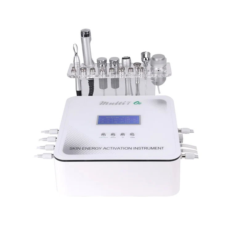 OEM/ODM ectroporation galvanic diamond microdermabrasion devices ems 7 In 1 rf microcurrent face skin lift machine