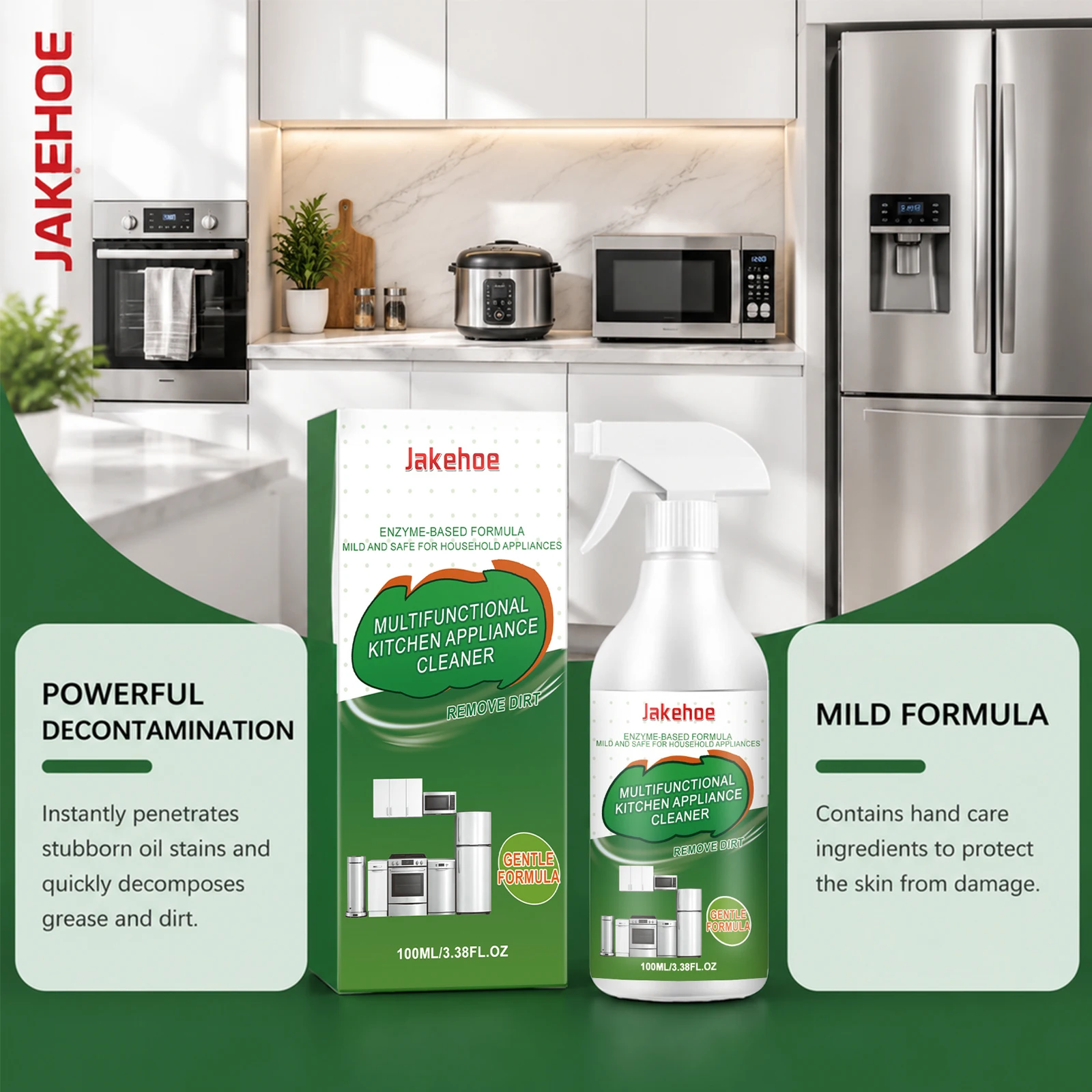 Kitchen Appliance Cleaner Spray Dissolve Stubborn Oil Stain Based Formula Mild Safe Remove Grease Dirt For Microwave Oven Fridge
