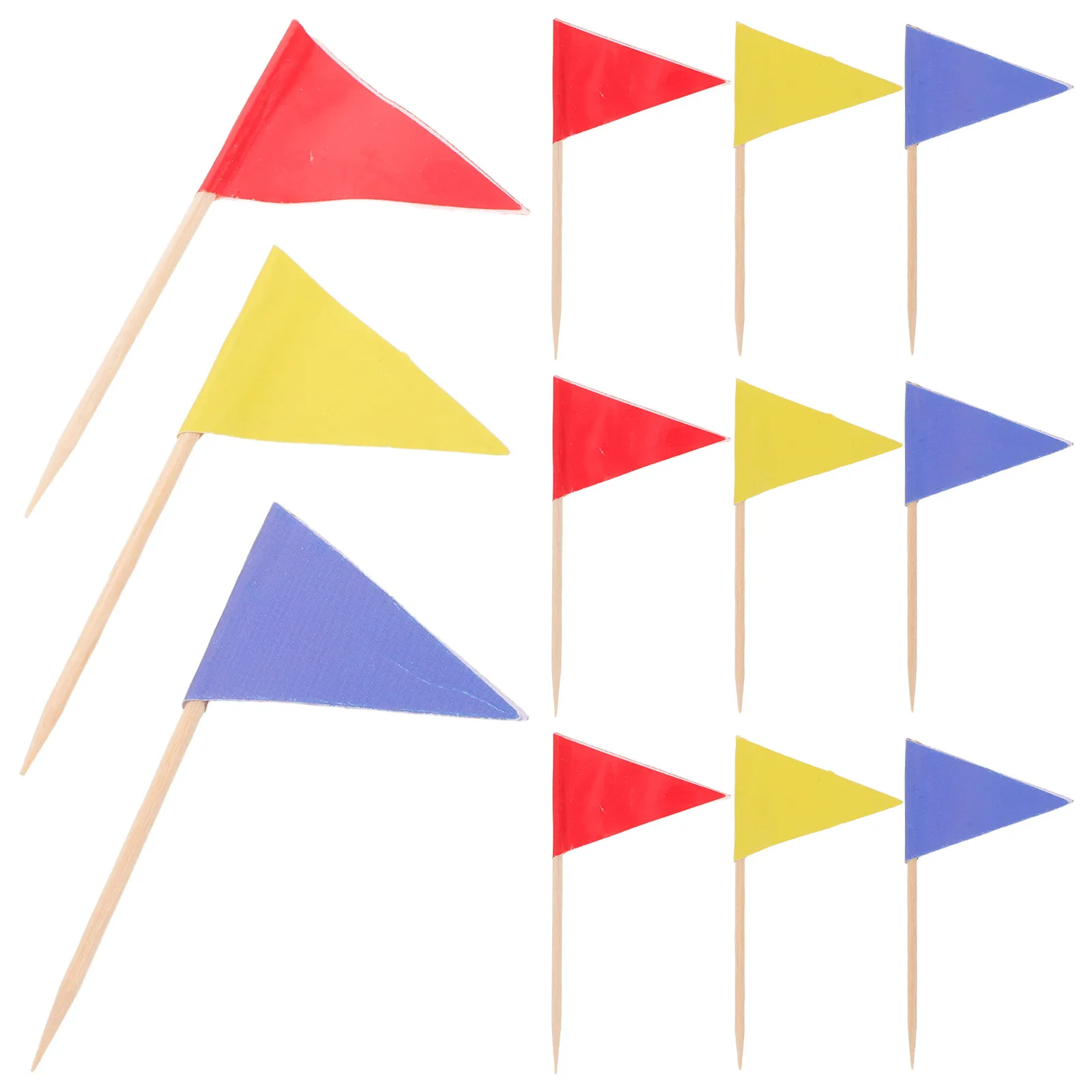 300Pcs Triangle Cake Toppers Toothpick Flags Vibrant Appetizer Dessert Picks for Cupcakes Fruit Platters Cocktails Buffets