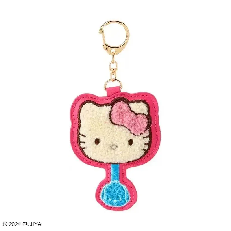 Portachiavi Kawaii Hello Kitty simpatico cartone animato ricamo lecca-lecca zaino decorazione forniture da donna regalo per studentessa all'ingrosso
