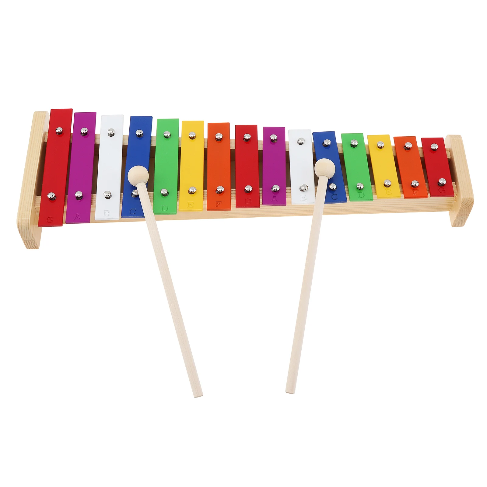 

15 Note Orff Music Instrument Kids Wood Xylophone for Educational&Preschool Learning with Wooden Mallets, Rainbow Vibraphone