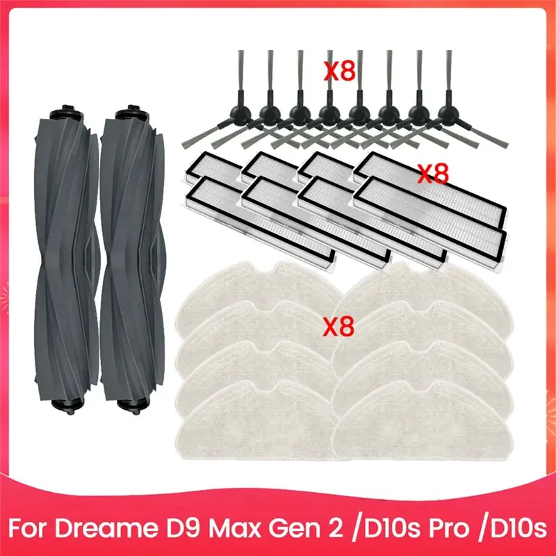 aee4-26pcs-brush-filter-mop-cloth-kit-for-dreame-d9-max-gen-2-d10s-pro-d10s-vacuum-cleaner-accessories-replacement-parts