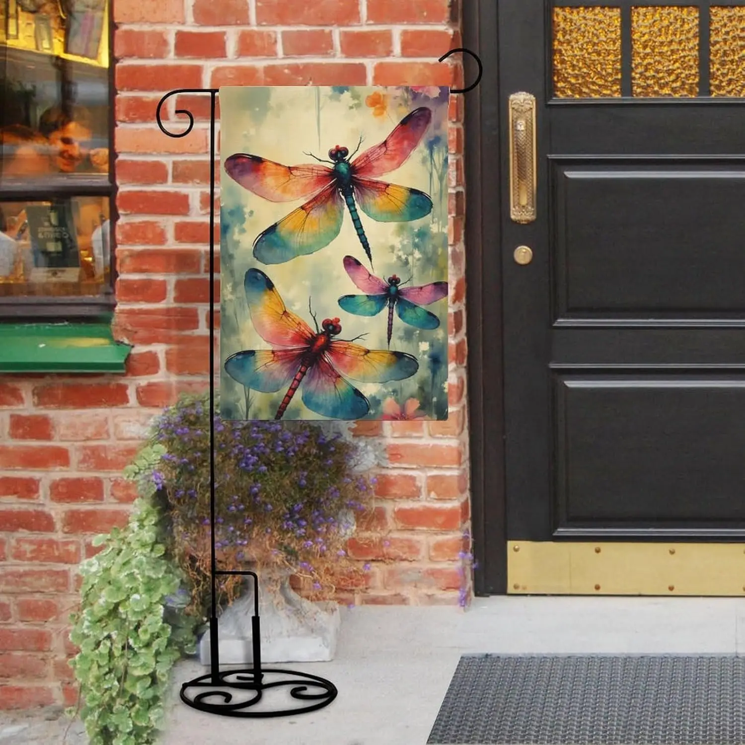 Colorful Dragonfly Garden Flag Double Sided 12 X 18 Inch Yard Flag, Small Flags for Outside Decorations AAS