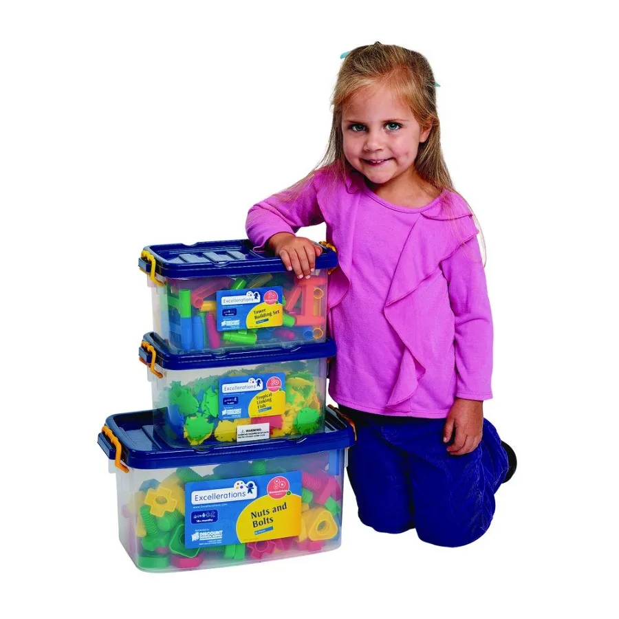 

Excellerations Construction Toys STEM Building Toys for Preschoolers Interactive Connection Toys Set with 3 Different Themes In