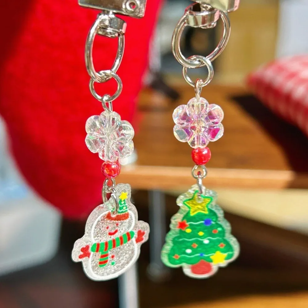 لطيف سانتا كلوز أحزمة هاتف المحمول الكرتون بريق شجرة عيد الميلاد قلادة الحبل سلاسل المفاتيح هدية الكريسماس المفاتيح 2026 #1