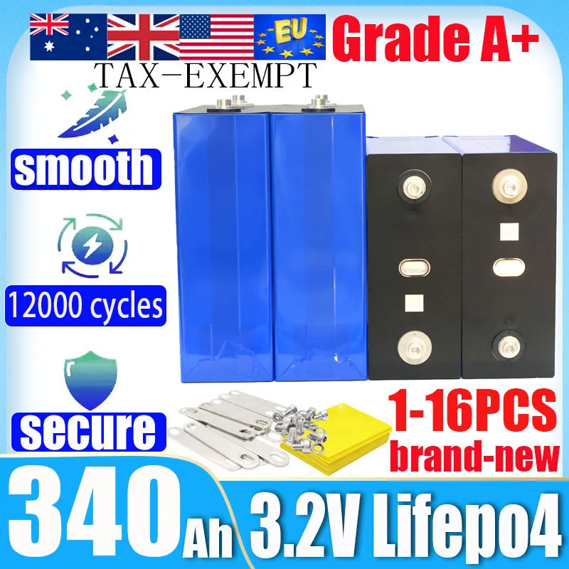 

New 360ah LiFePO4 battery 3.2V 100ah 340ahLithium Iron Phosphate Grade A DIY 12V 24V 48V 3C Marine RV EV rechargeable battery