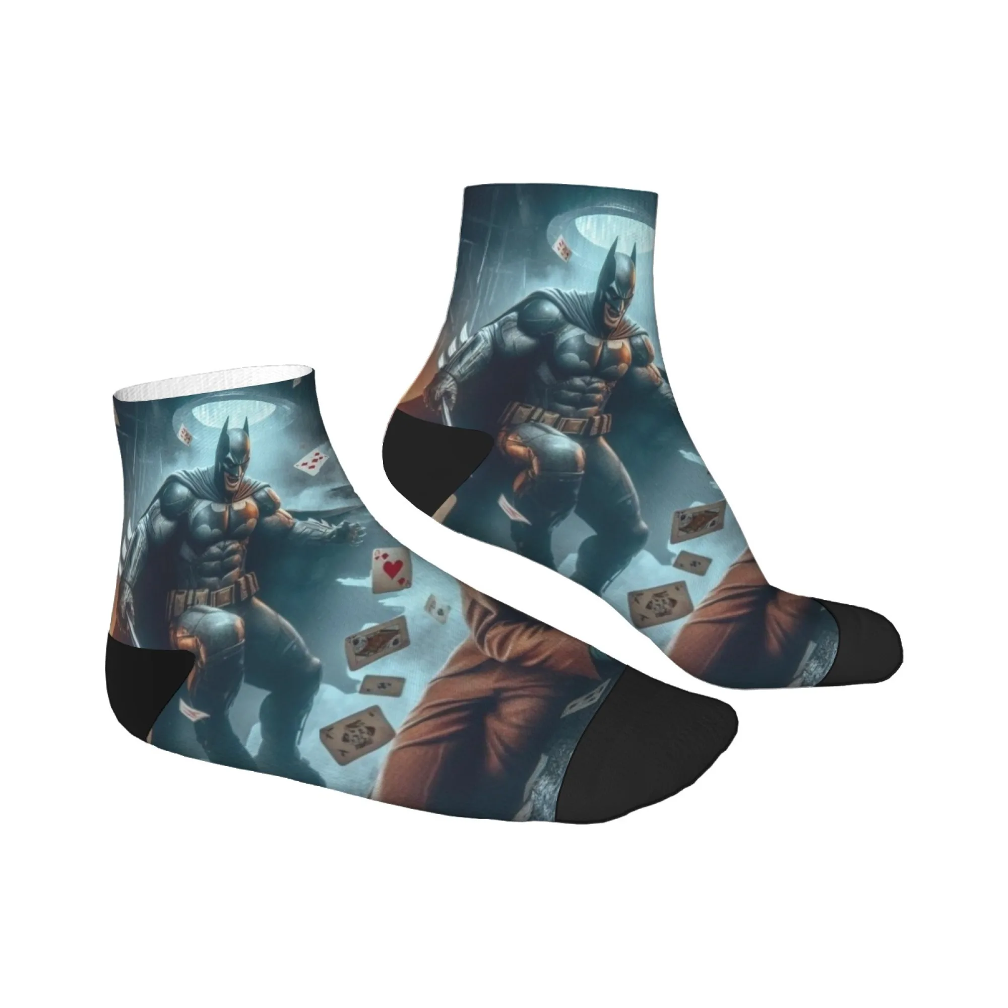 

Vintage Bat Justice Hero Men's short crew socks Novelty funny compression socks Comfortable casual socks Crazy party gifts