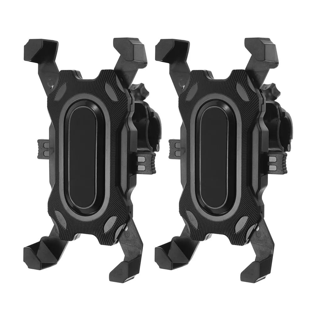 2Pcs Motorcycle Phone Mount Bike Mobile Holder Four Claw Design Adjustable Angle Compatible with Bicycle Electric Scooter