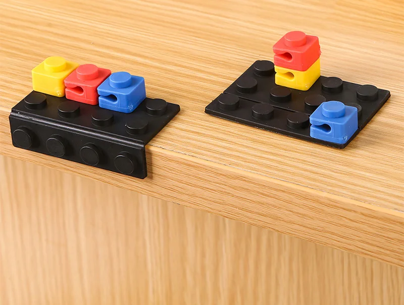 Baustein-förmiger Kabelorganizer Desktop-Kabelhalter USB-Kabelorganizer Selbstklebender Halter Frei Zusammenstellbarer Kabelorganizer – Detail 7