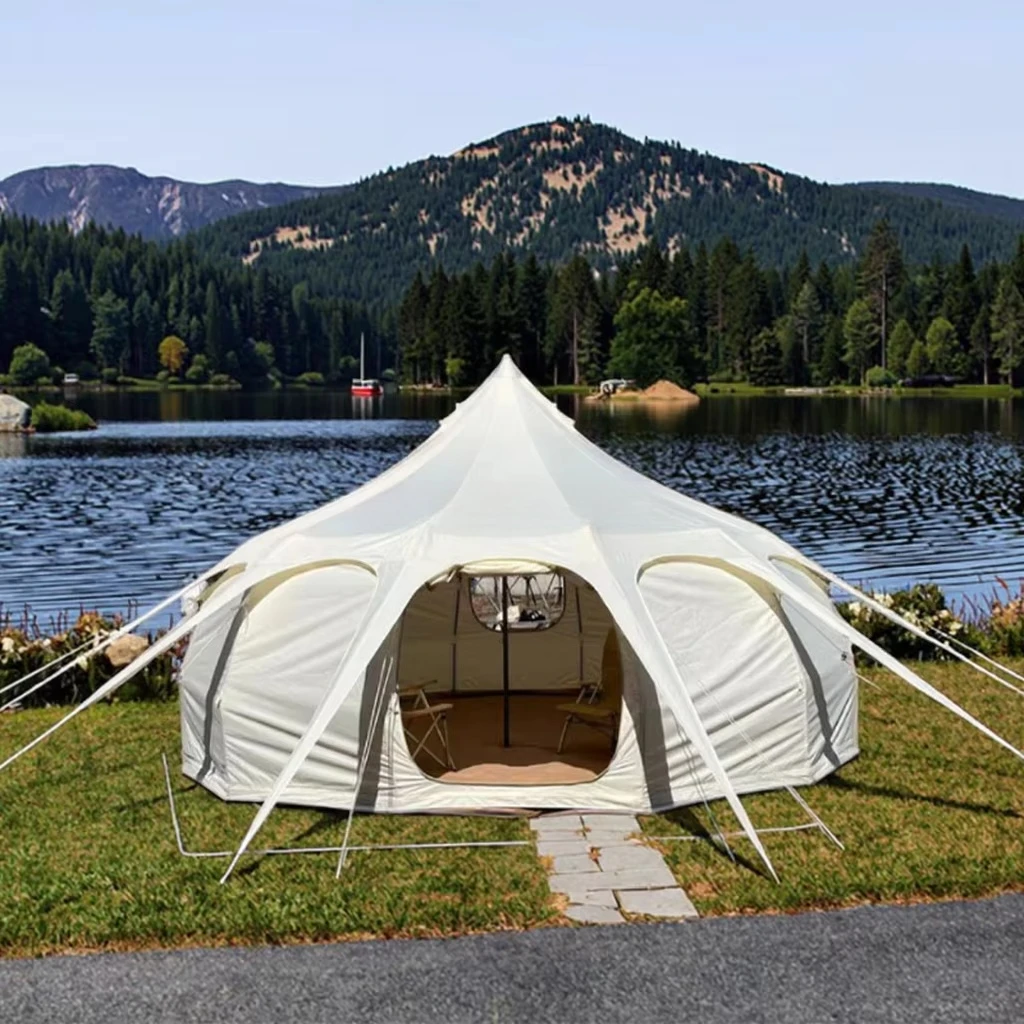 

5 м, 6 м, 4 сезона, семейная водонепроницаемая палатка с прямыми плечами, уличная палатка для кемпинга, водонепроницаемая хлопковая парусиновая палатка для наблюдения за звездами