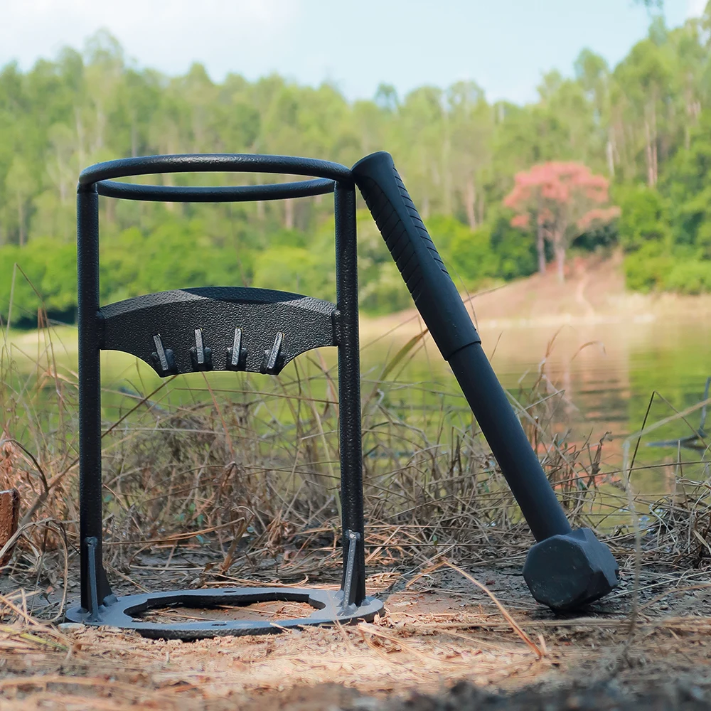 Wood Splitter, Manual Carbon Steel Wood Splitter, Wood-Splitting Tool with Hammer for Indoor Outdoor Use