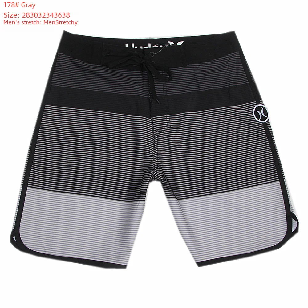 2023 Summer Waterproof Four-way Shorts Sports Quick-drying Beach Pants Men Stripe Plaid Pure Color Camouflage Flower Polka Dot