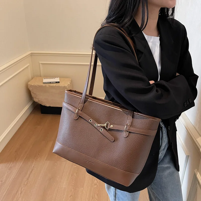 

Large Size Women's Shoulder Bags PU Leather Bucket Purse Fashion Crossbody Handbag High-capacity Ladies Tote Bag with Long Strap