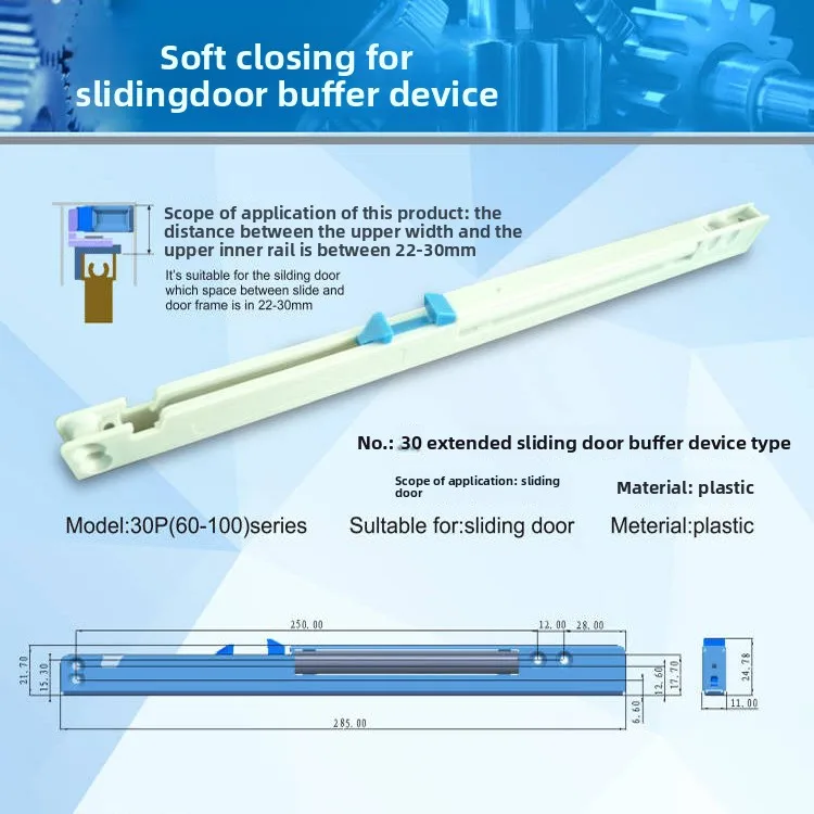 P Sliding Wardrobe Door Buffer Damper Soft Close Self Closing Plastic Hardware Mm Clearance Kg Furniture Doors