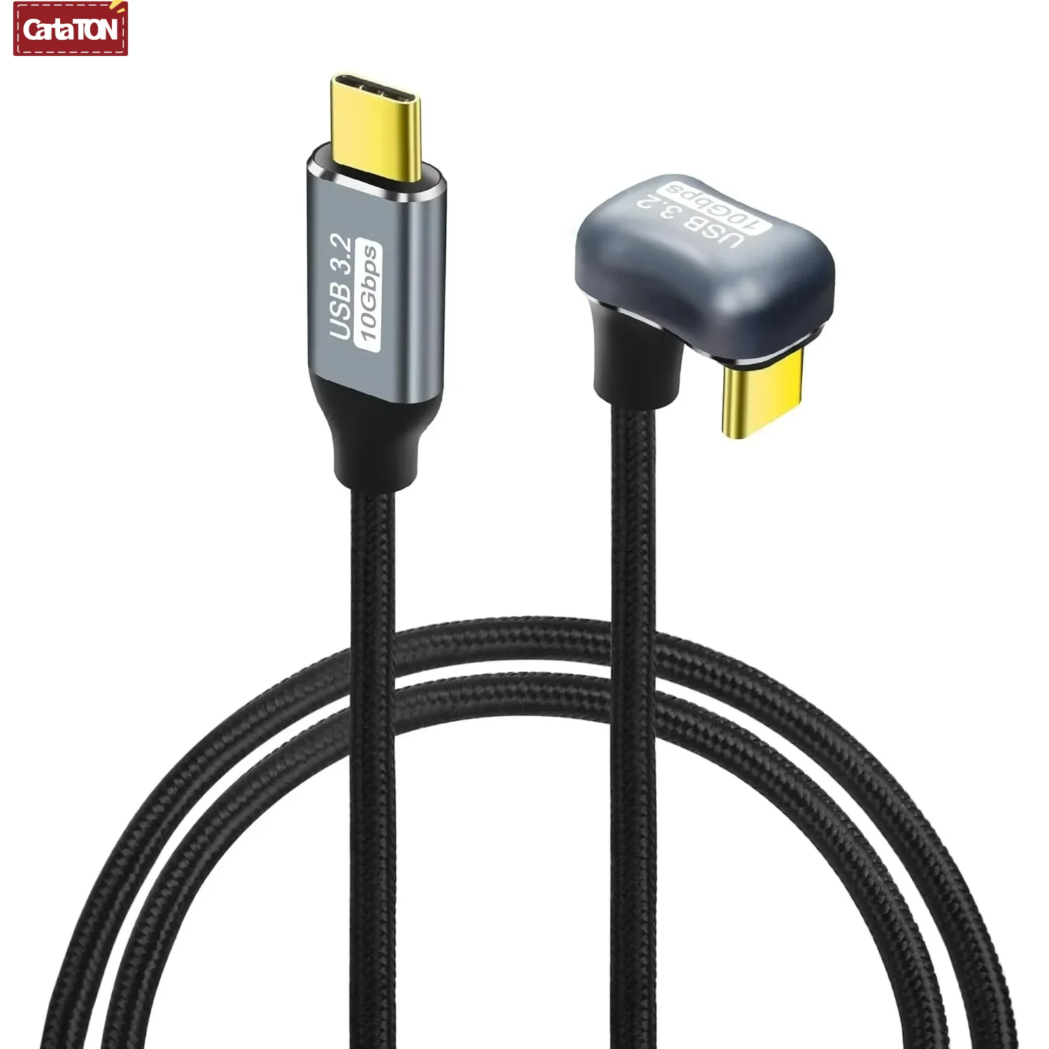 USB 3.2 C to C 10Gbps 4K@60Hz Display Cord 90/180 Degree Angled Type-C PD 100W Fast Charging Cable for Switch Laptop VR Phones