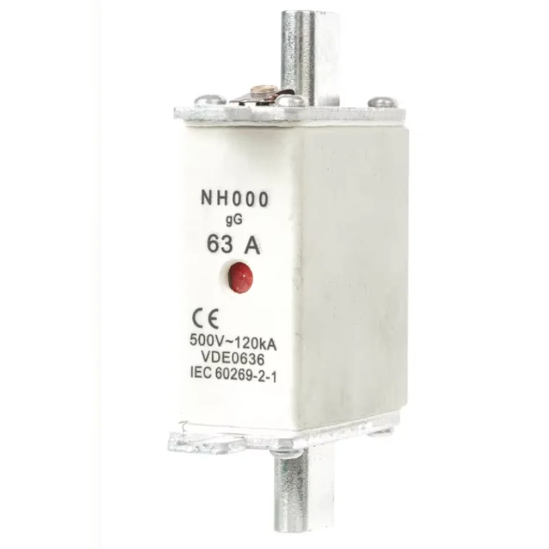Double Indicator Fuse Link NH00 gG Knife Type  Circuit Breaker 500V 4A 6A 10A 63A 160A
