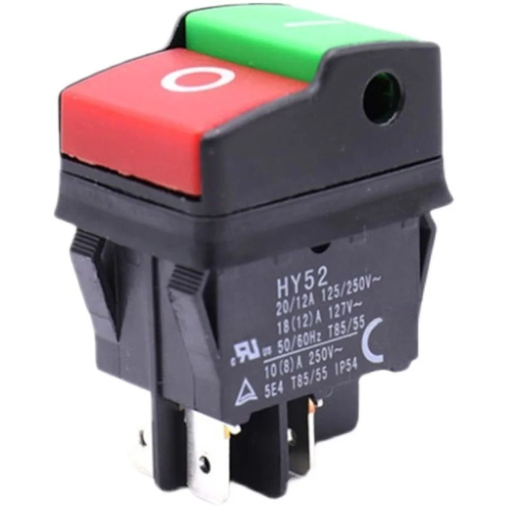 FOR HY52 Type Push Button Switch for Car Wash Machine Integration 35x46.6x28mm ABS Housing IP54 Rated 20A 125V 12A 250V