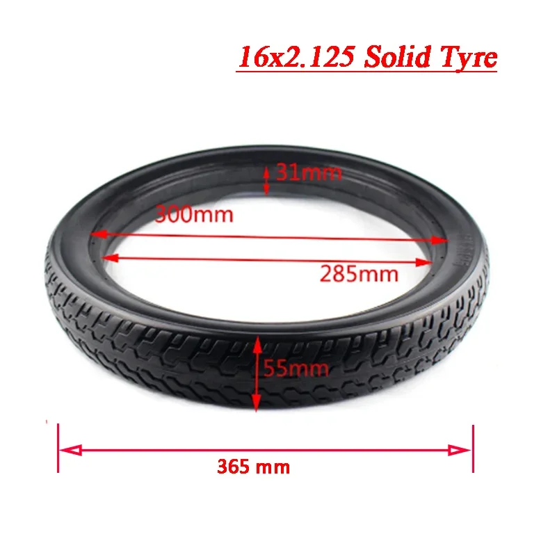 16x2.125 inches Solid Tire for Bicycle Anti Stab 16X2.125 Riding MTB Road Bike Tyre