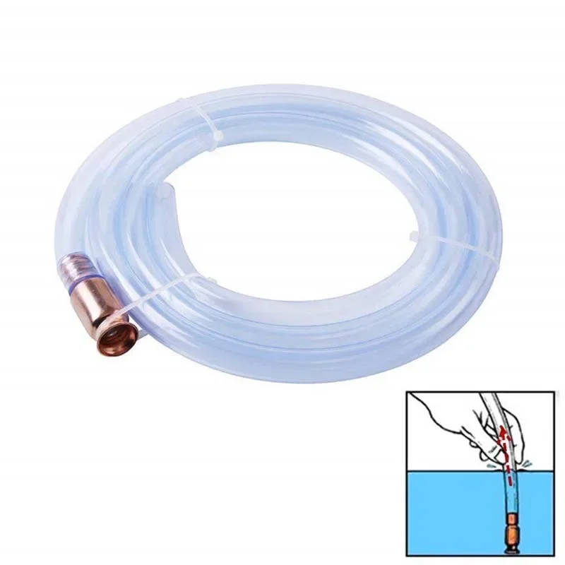 1Piece Red Copper Siphon Refueling Gas Siphon Pump Gasoline Fuel Water Shaker Siphon Safety Self Priming Hose Flexible